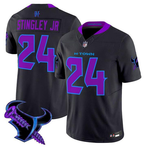 Men's Black Houston Texans #24 Derek Stingley Jr. F.U.S.E. 2025 2025 DJ SCREW Vapor Limited Stitched Football Jersey